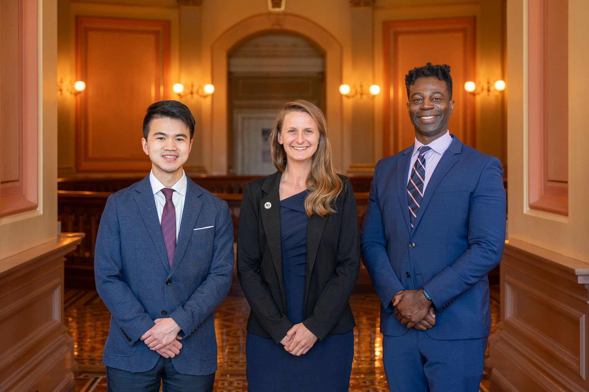 Professional group photo inside the California State Capitol dome.