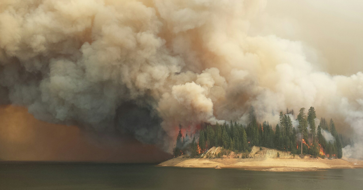 A photo of smoke from the King Fire by the Pacific Southwest Forest Service, USDA.
