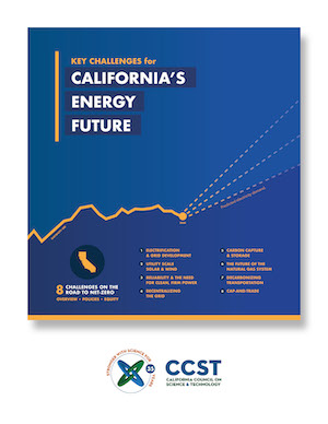 The cover of the report featuring a white background, with a yellow on blue chart showing energy demand increasing.