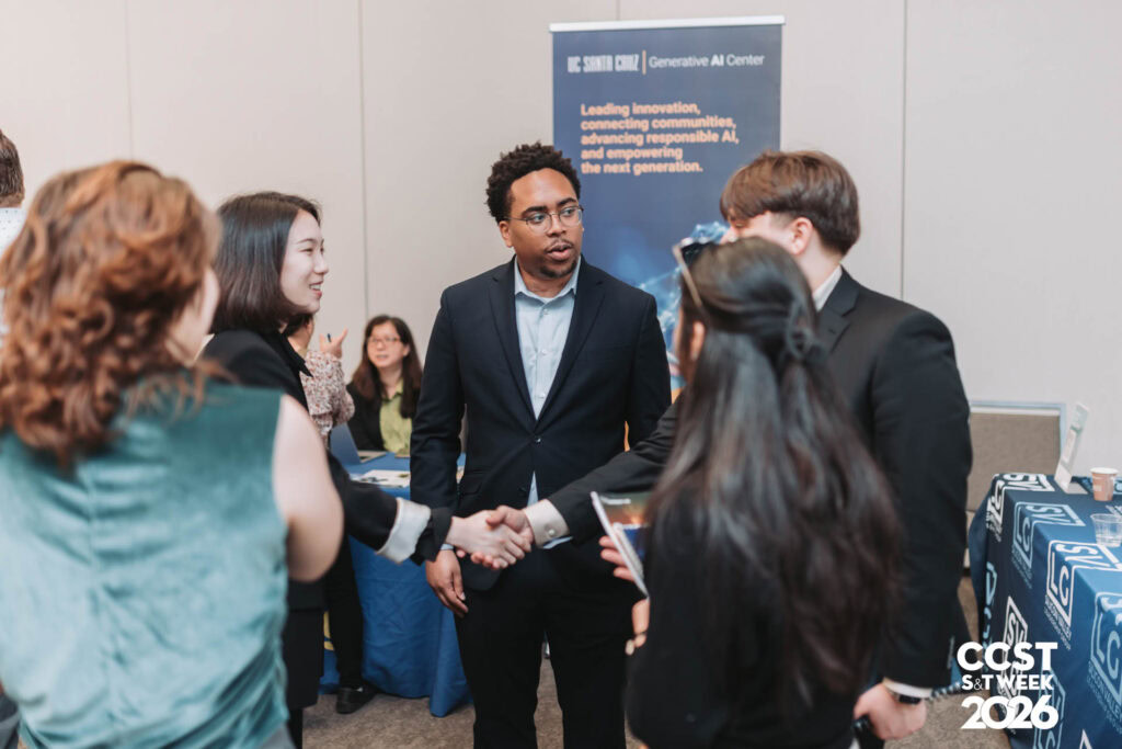 Legislators and organizations showcasing AI technology networking.