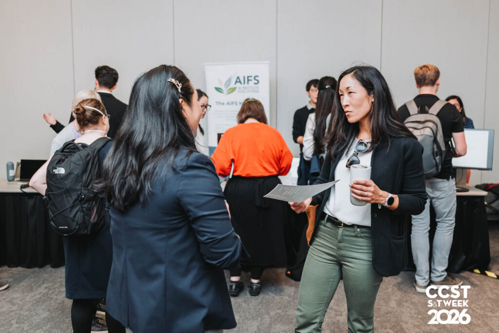 Legislators and organizations showcasing AI technology networking.