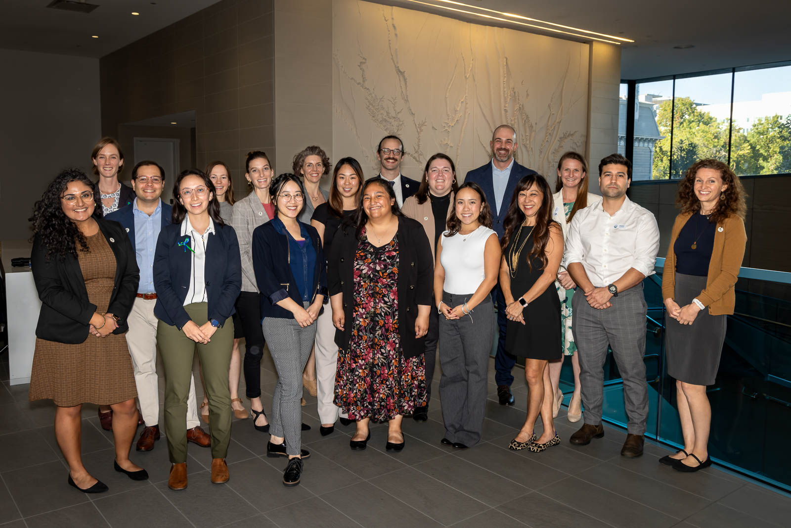 A large group photo of CCST staff with science translators.