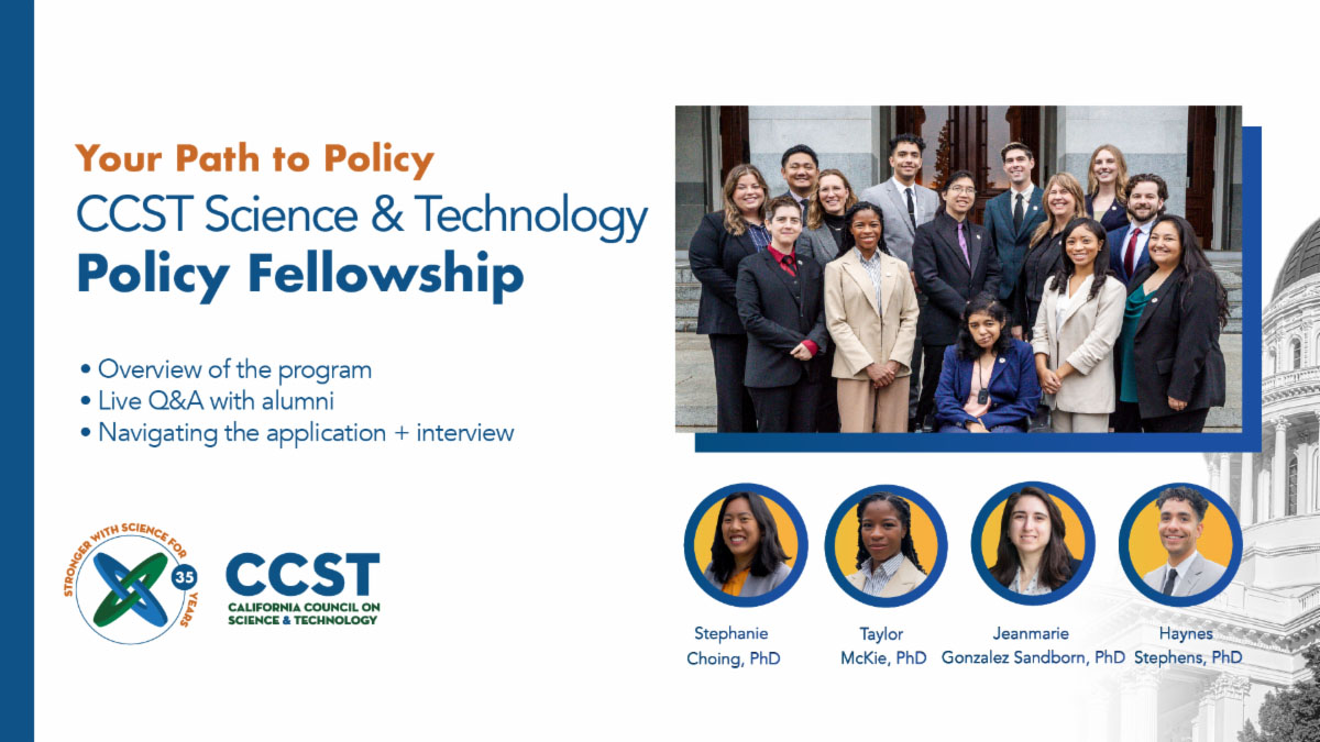 A graphic for the webinar with title, description, group photo, and individual headshots of panelists