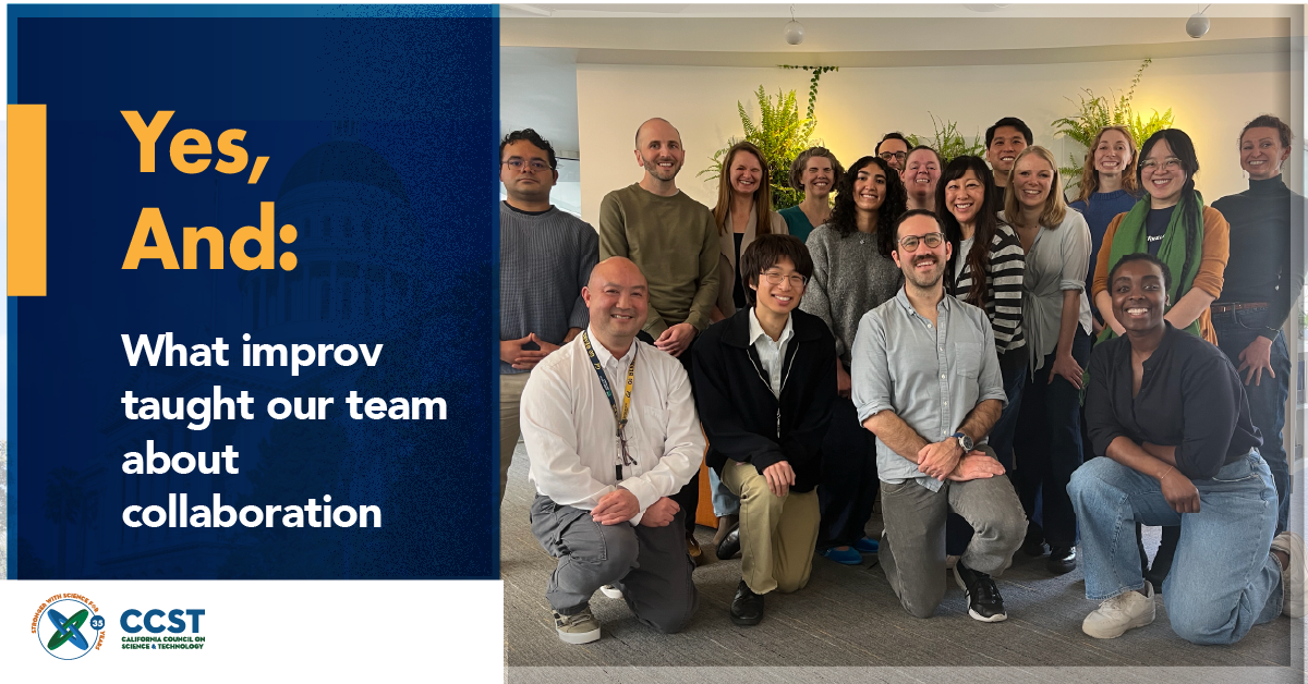 Graphic with the title of the blog post and a group photo of CCST staff and Nathan Little from Radical Agreement.