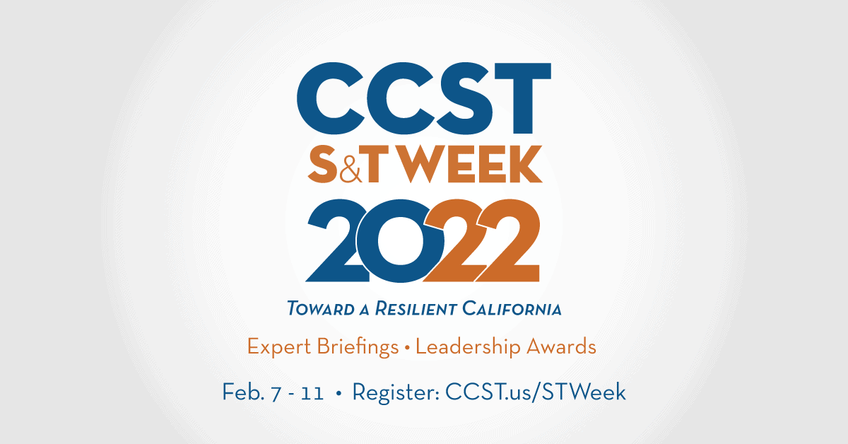 The CCST S&T Week logo with text highlighting the events and dates