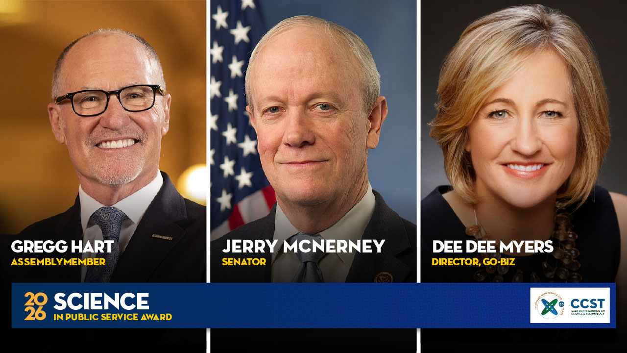 A graphic with the three photos of the recipients in thirds and a lower third with CCST's logo and the award title.