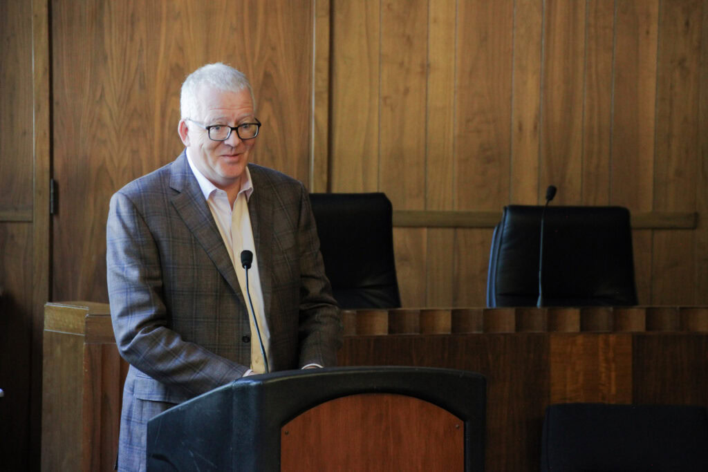 Jonathan Carter (Associate Laboratory Director for Computing Sciences, Lawrence Berkeley National Laboratory) speaks to legislative staff at the AI Academy.