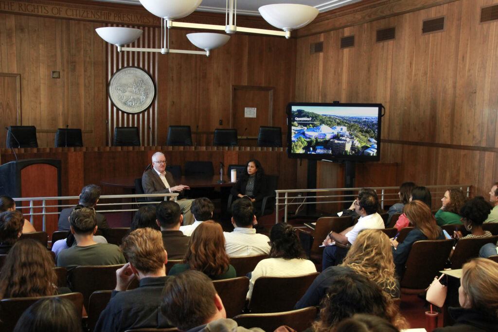 Panelists speak to legislative staff at the AI Academy.