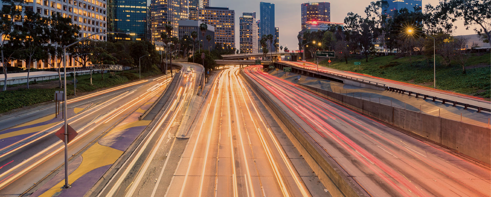 A time capture photo of a street in California. Adobe Stock.